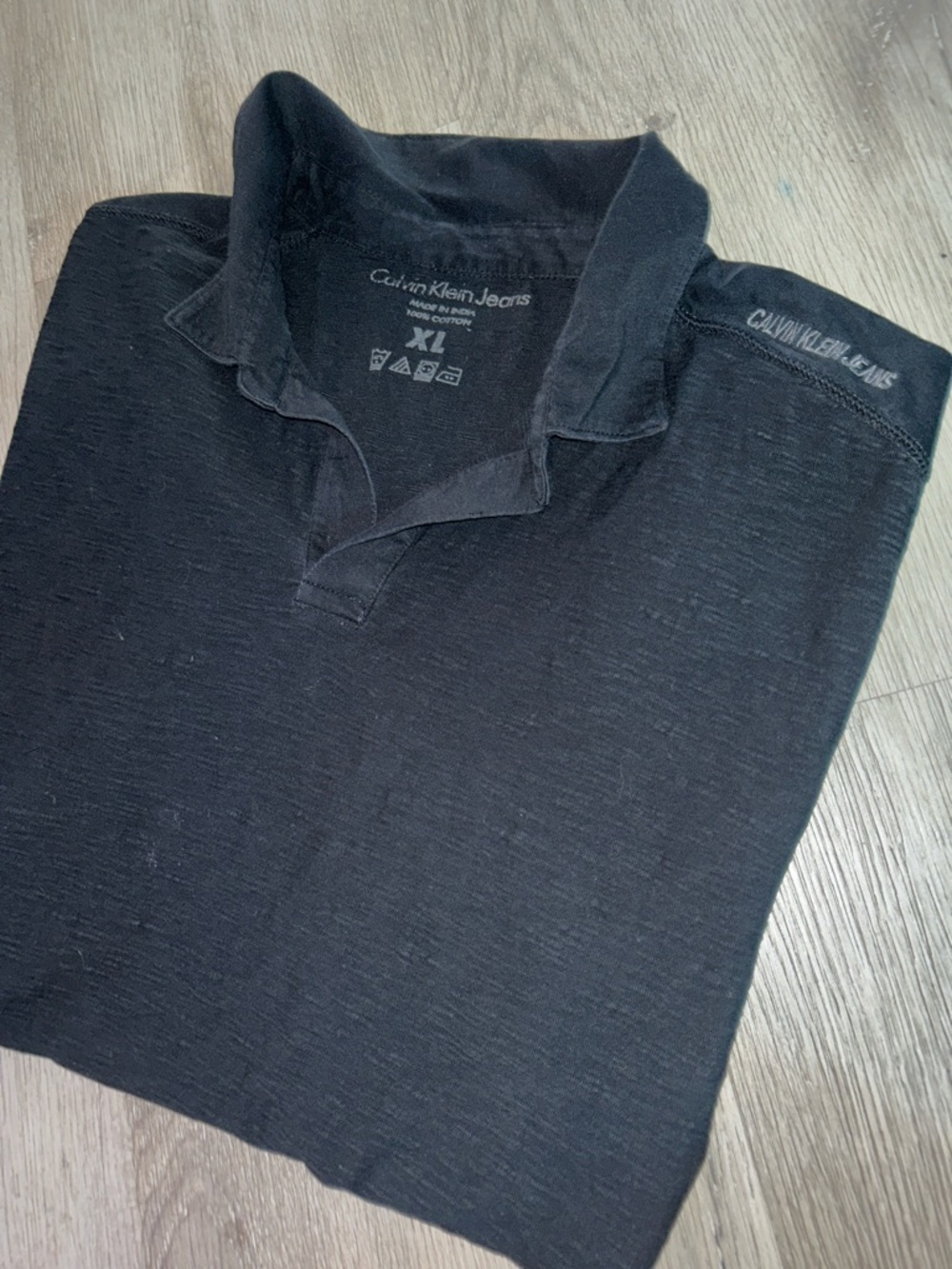 Calvin Klein Jeans Men's Black Polo with Subtle Branding